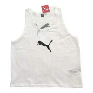Puma Training Vest Bib Tank Top Lightweight Men’s Size Medium White Puma Logo